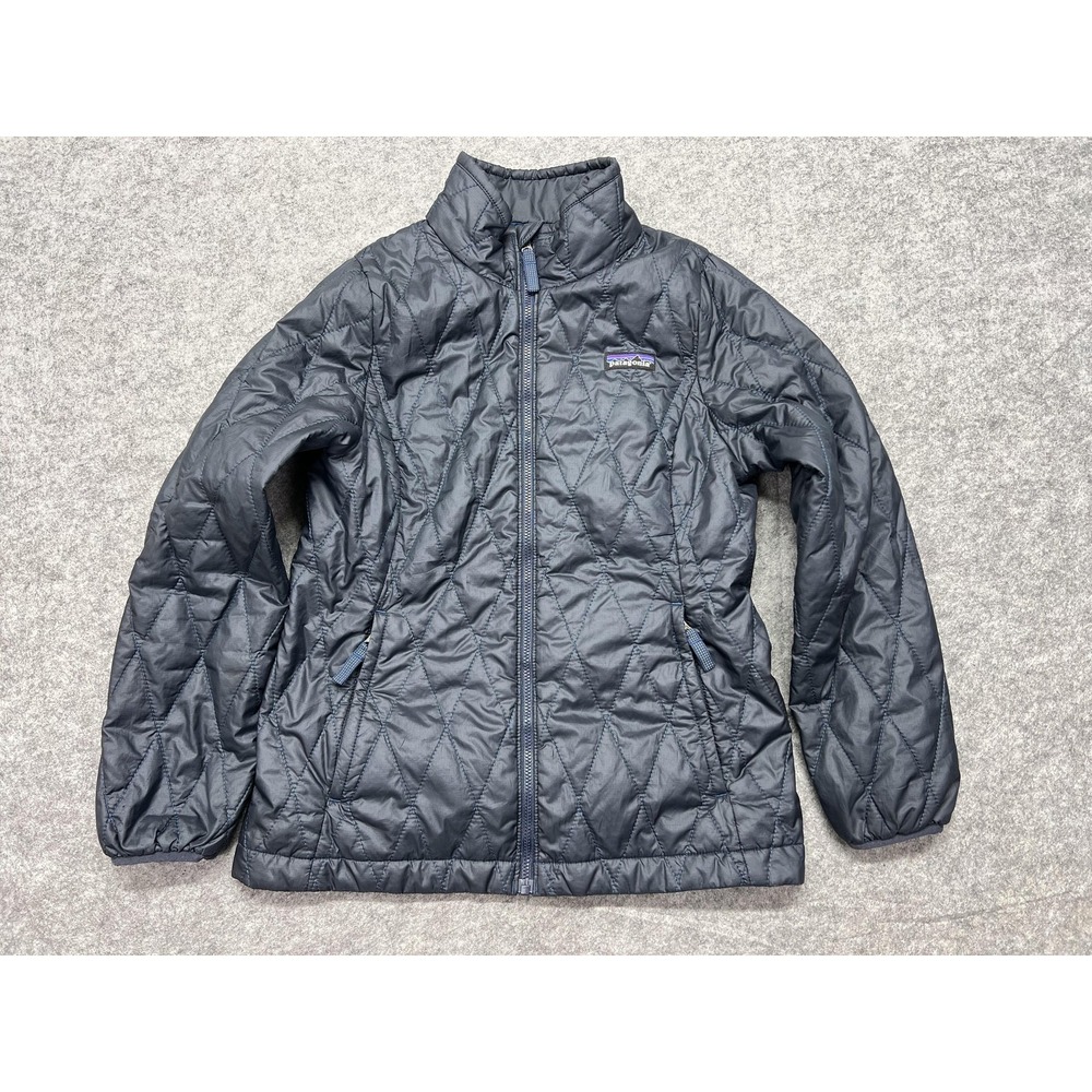 Patagonia Nano Puff Jacket Kids 10 Blue Quilted Insulated Primaloft 68006
